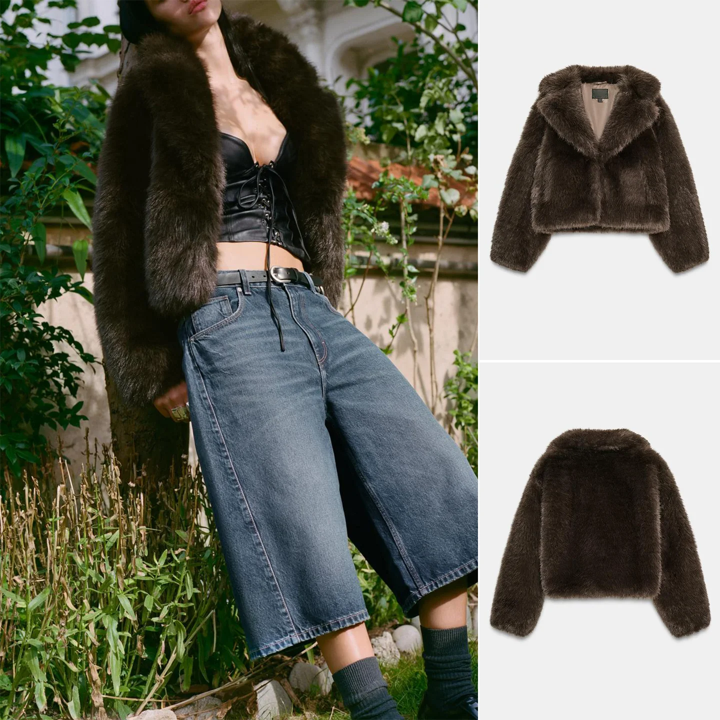 Autunno Inverno Nuovo Arrivo Tappetino da donna Sle Colletto Lungo Sve Pelliccia Artificiale Cappotto Or Jaet Francese Sle Poliestere...