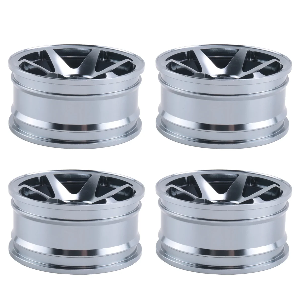 4P Aluminum Alloy6 Spoke Wheel Rim for RC 1/10 On-Road 1052 Drift Sakura TE37+,Grey