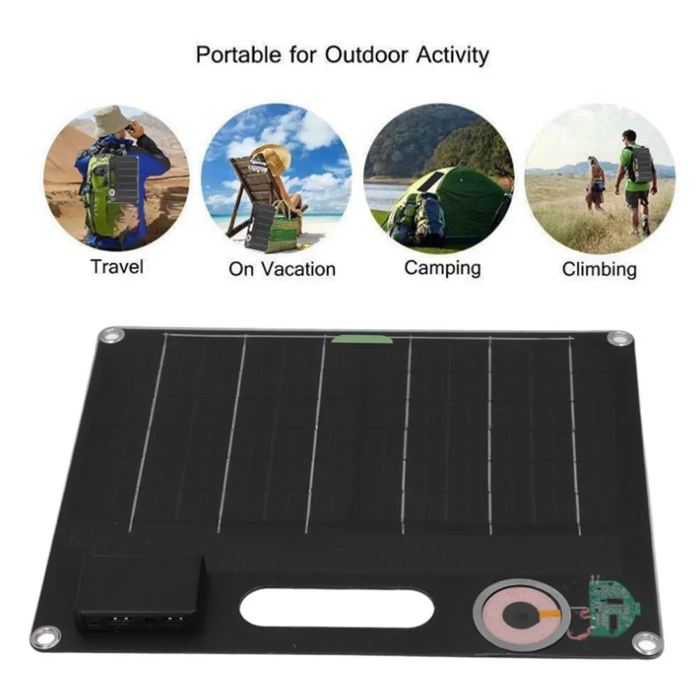 Dual USB Solar Panel 20W Solar Charger Outdoor Charging Dual USB Output Fast Charging High-Quality Construction