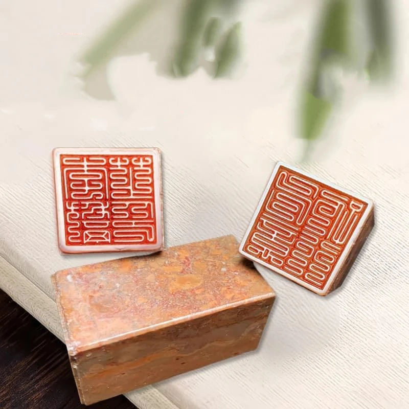 Traditional Chinese Square Seal Engraved Classical Poetry Phrases Calligraphy Chinese Painting Decorative Leisure Stamp Art Tool