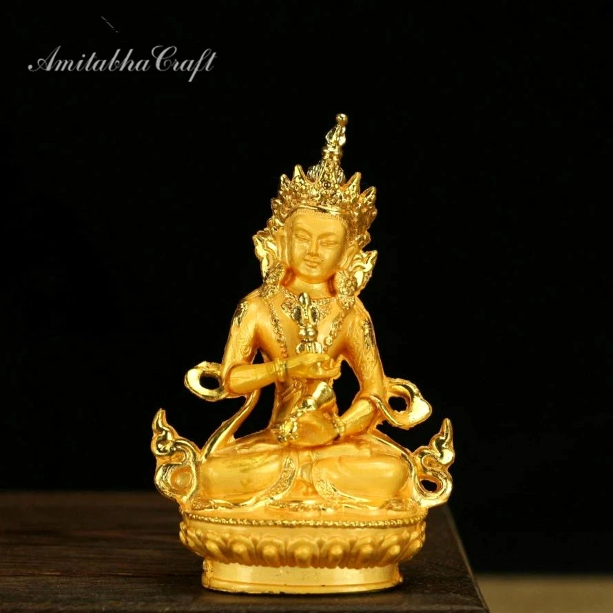 

Buddhist Supplies Mini Figure of Buddha Holy Solemn Vajrasattva Copper Statue Exquisite Vajrapani Figurine Temple Decorations