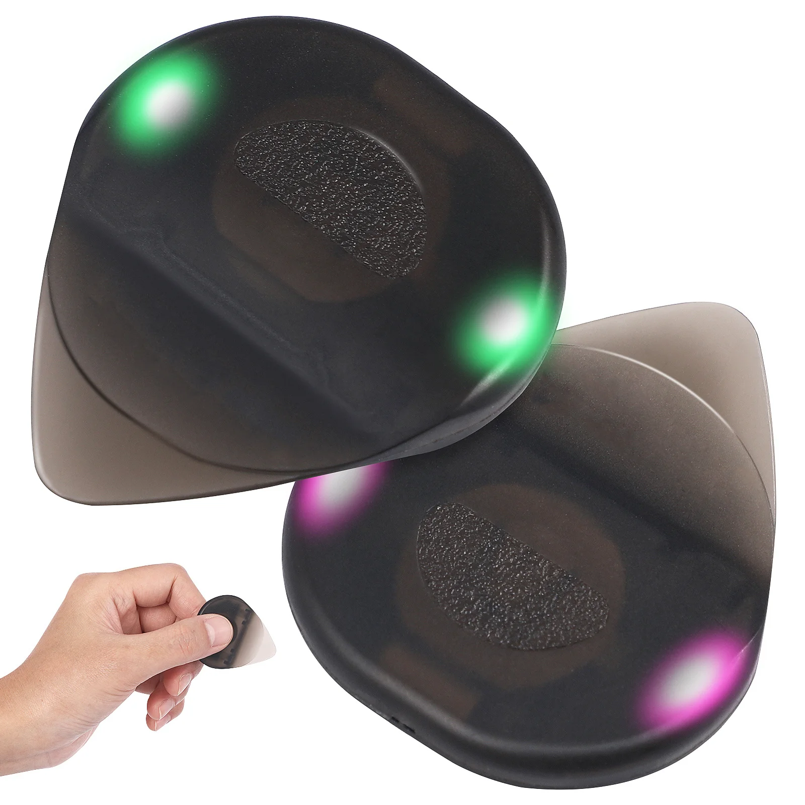 2 Stück leuchtende LED-Gitarrenplektren mittlerer Dicke für alle Gitarrentypen, leuchtende Performance bei schwachem Licht, ideales Geschenk für Musiker
