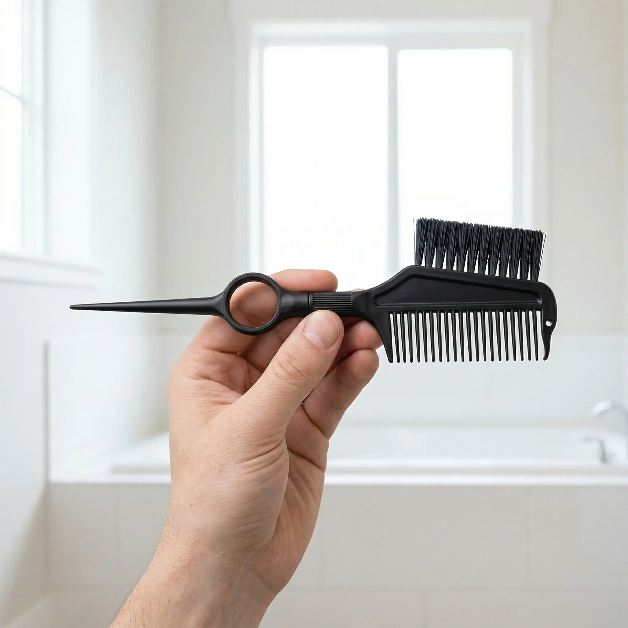 Hair Dye Brush Comb Applicator Rotating Brush Head for Even Color Distribution Pointed Tail for Precise Sectioning Root Touch Up