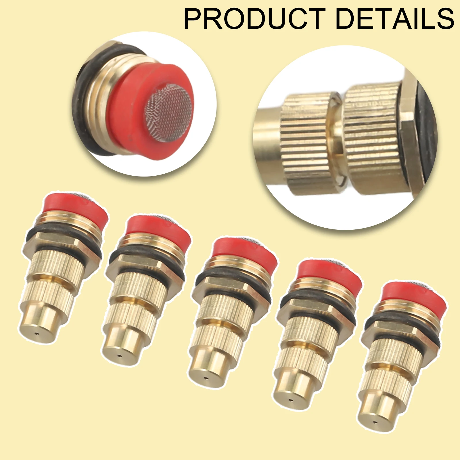 

Комплект из 5 регулируемых распылительных форсунок для систем орошения, охлаждения патио и испарительного охлаждения, 1/2 дюйма