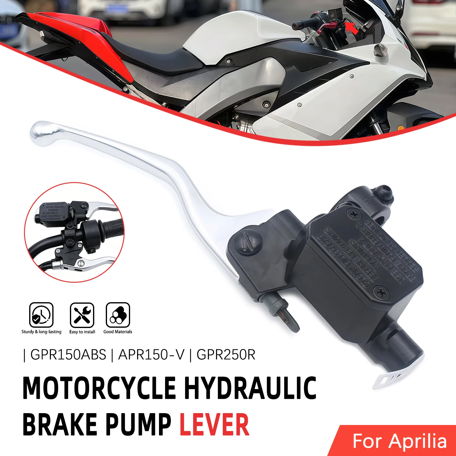 

For Aprilia GPR150ABS APR150 V APR150-V GPR250R Accessories Front Brake Clutch Master Cylinder Brake Hydraulic Pump Lever