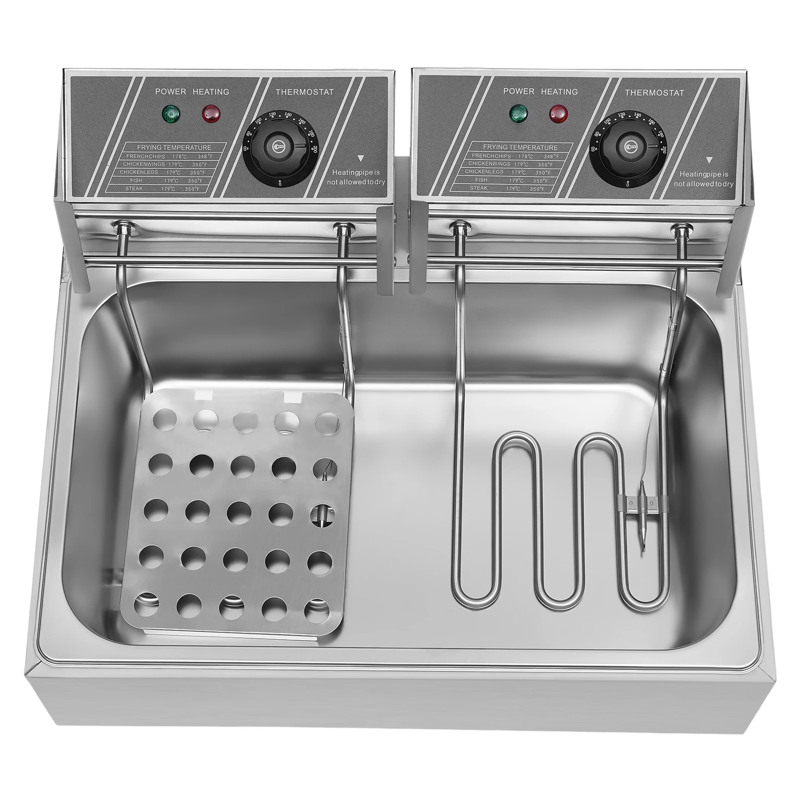 Bild 3: 3,2 kW 12 l Einzylinder-Fritteuse, elektrische Ein-Tank-Fritteuse mit 2 Körben