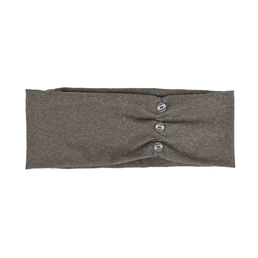 Sweet Cool Elastic Wide Button Headband Pleated Soft Women Headband Outdoor Travel Head Wrap for Students Daily