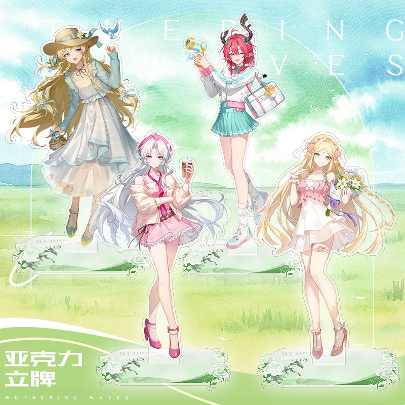 Korea Game Anime Wuthering Waves X Dingjo Anniversary Celebration Cartethyia Phoebe Ciaccona Carlotta 15cm Acrylic Standing Sign