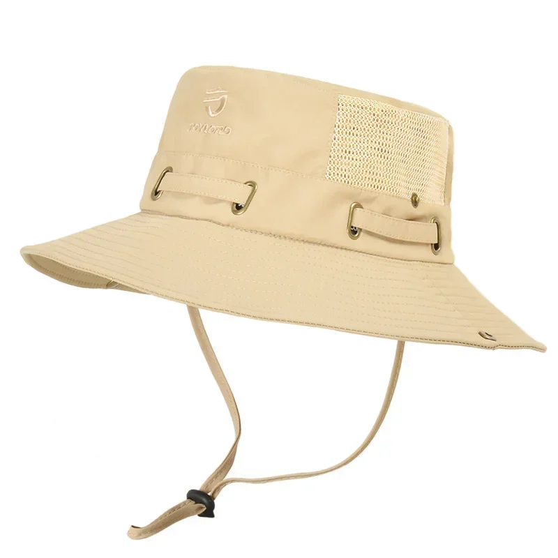 W22 Fisherman Hat Men and Women Mesh Holes Breathable Outdoor Fishing Mountaineering Sun Hat  Casual  Summer New Style