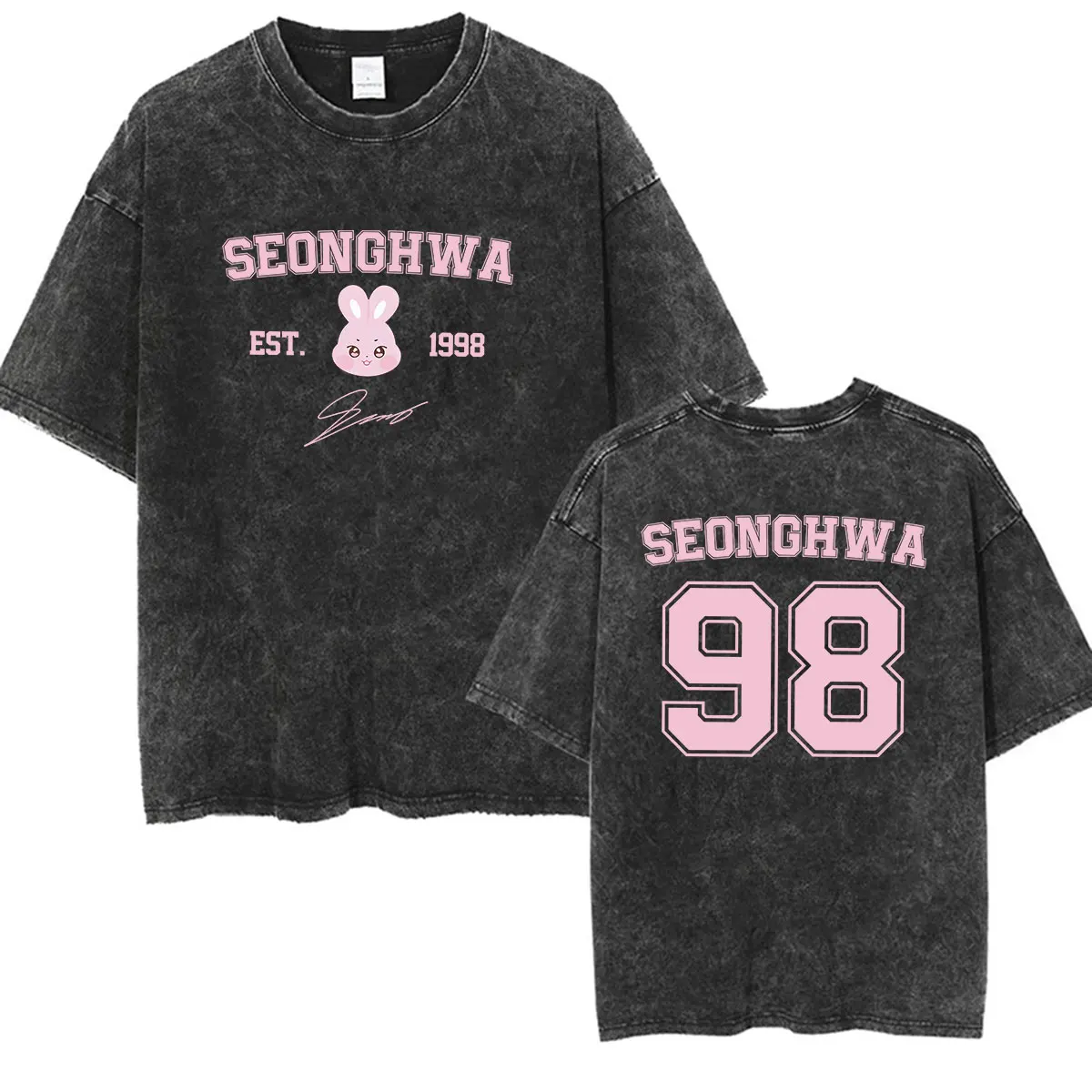 Kpop Ateez Starlight Ateez in Your Fantasy 99 Logo Vintage Washed T-Shirt Unisex Summer Aesthetic Fashion Loose T-Shirt