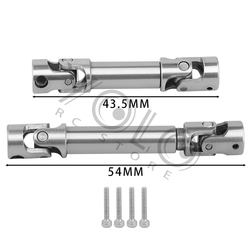 Stainless Steel Universal Drive Shaft Pair for Redcat 1/18 Mini RC Crawler Heavy Duty Metal Upgrade Parts Rock Crawling