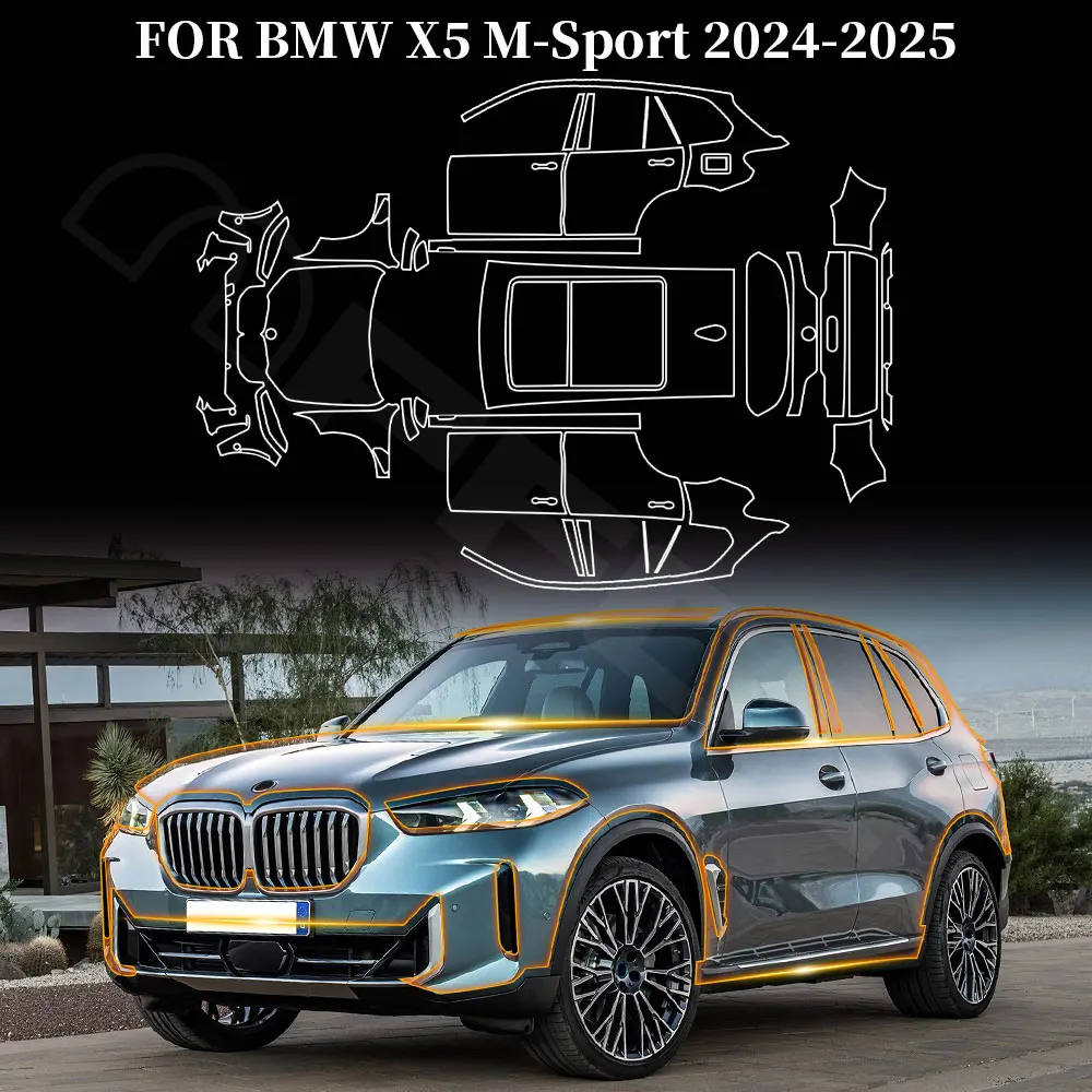 

for BMW X5 M-Sport Drive40 50 M60 2024 2025 Pre-Cut Paint Protection Clear Film Kit TPU Transparent Anti Scratch Body Sticker