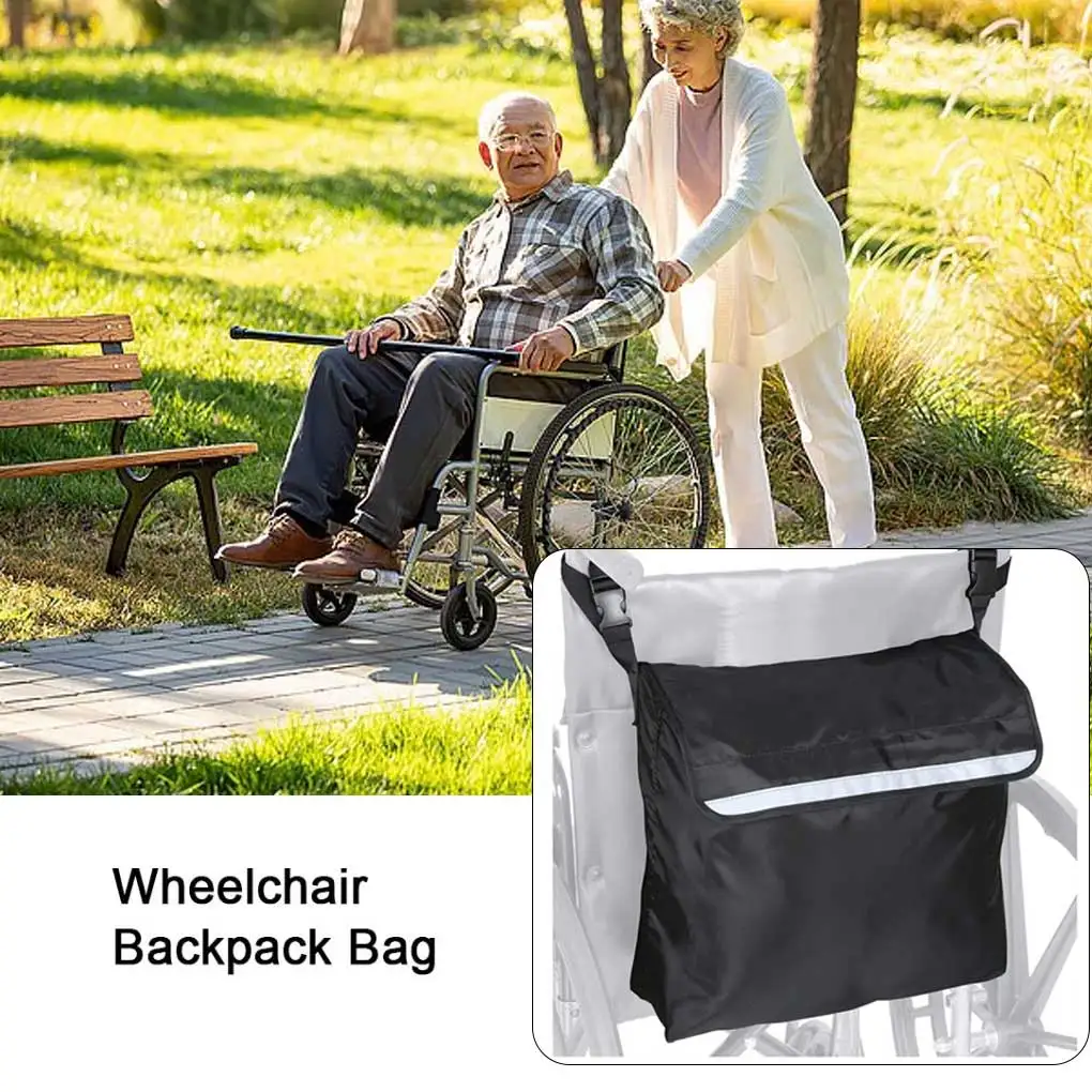 حقيبة ظهر على كرسي متحرك ، مقاوم للماء ، حزام عاكس ، أكياس تخزين الملابس