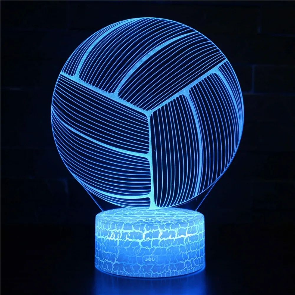 lampada de voleibol acrilico para criancas luz noturna lampada de dormir nightlight led decoracao do quarto presente cores nighdn3d 01