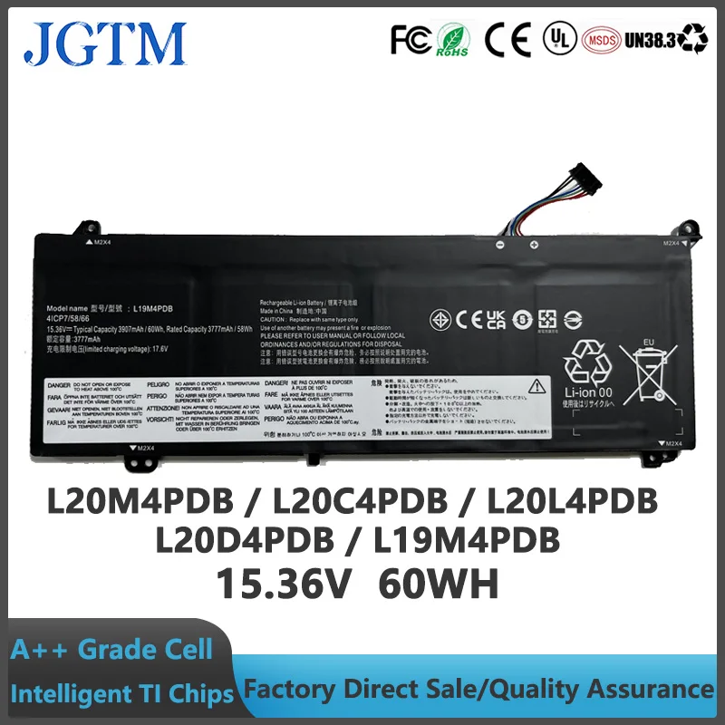 

L20M4PDB L20C4PDB L20L4PDB L20D4PDB L19M4PDB Laptop Battery 15.36V 60Wh Compatible with Lenovo ThinkBook 14 G2 ITL G3 ACL G4 G5