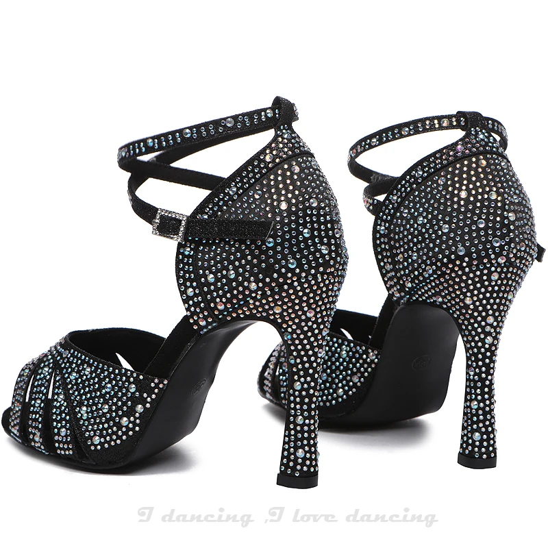 JuseDanc-Chaussures de brevà Talons Hauts pour Femme, Noir, PhtalSquare, Jazz, Strass, Été, 2023