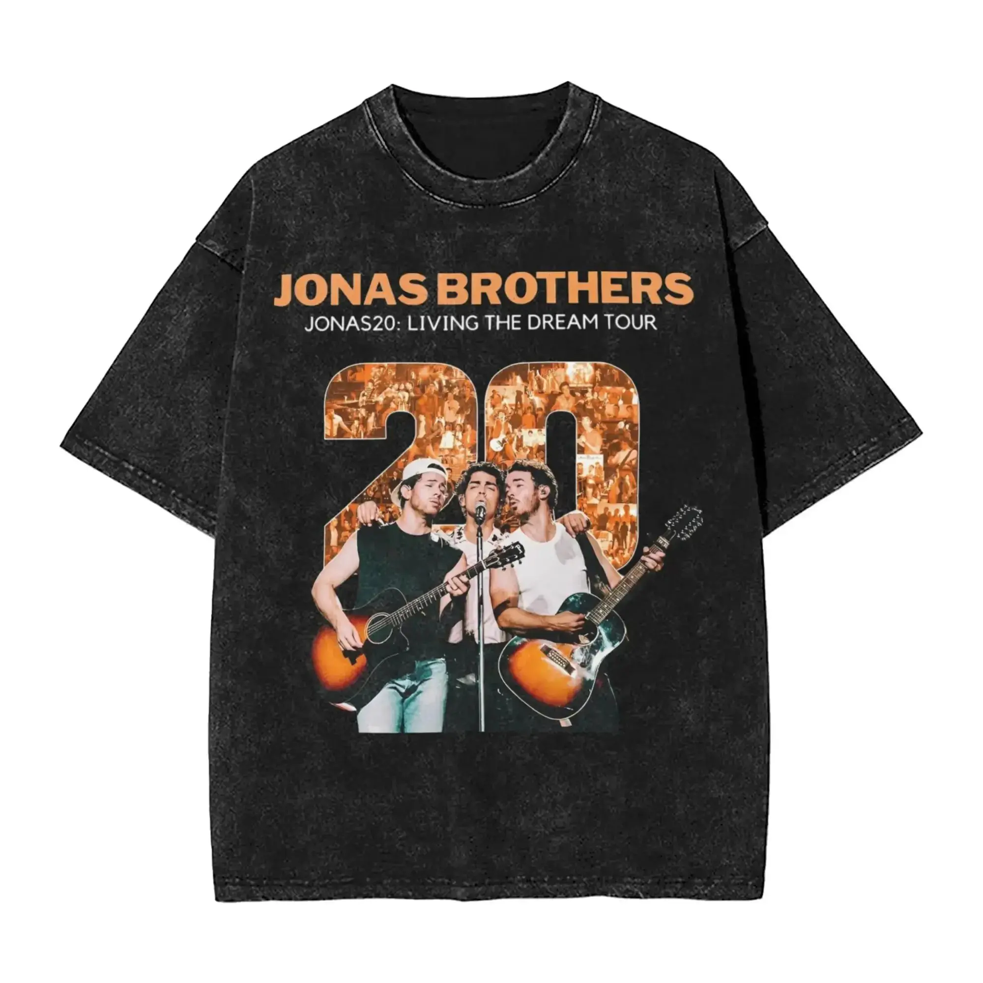 Vintage Washed Fashion Y2k Kleidung Joe J. Onas Brothers 20th Anniversary Jonas T-Shirt Sommer Casual Loose Streetwear Unisex – Detail 5
