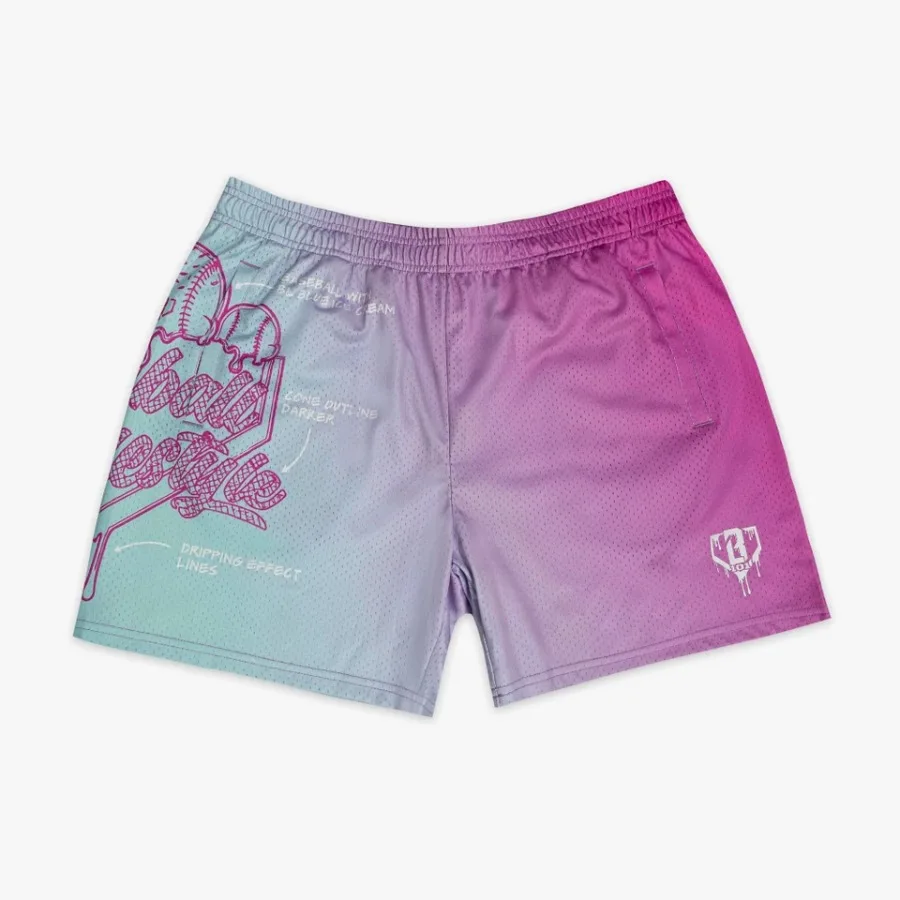 Summer New /Youth Baseball Lifestyle 101 OG Ice Cream Design Shorts Oversized Breathable Quick Drying Sports ShortsMen