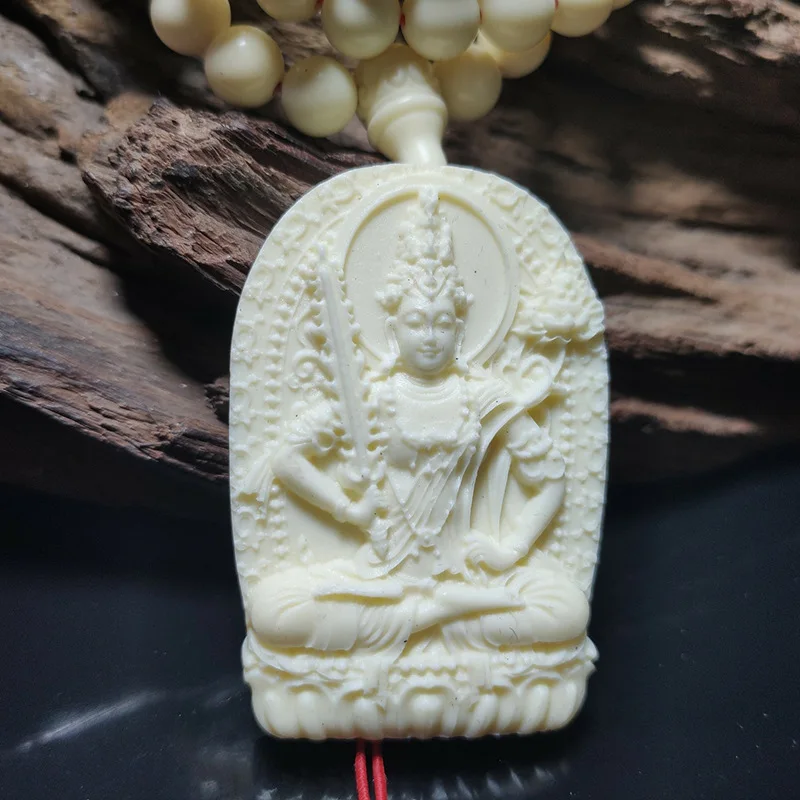 Ivory Nut Empty Tibetan Puxian Manshu Bodhisattva Avalokitesvara Pendant Pendant Birth Buddha Men and Women Buddha Guardian Zodi