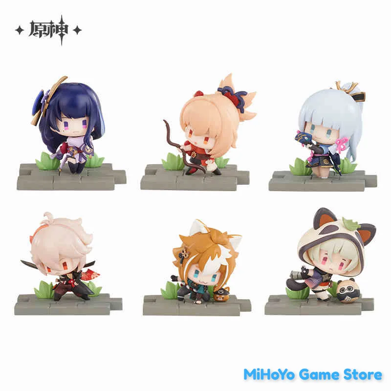 [Official] MiHoYo Original Genshin Impact Raiden Shogun Inazuma Theme Q Series Role Boxs PVC Yoimiya Ornament Gorou Gifts ﻿