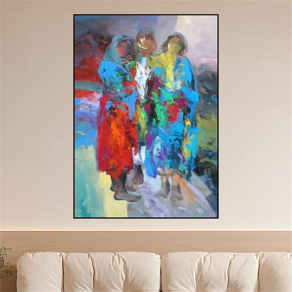 Hand Painted Colorful Nude Girls Oil Painting Naked Woman Paintings Modern Abstract Wall Picture For Living Room Canvas Painting