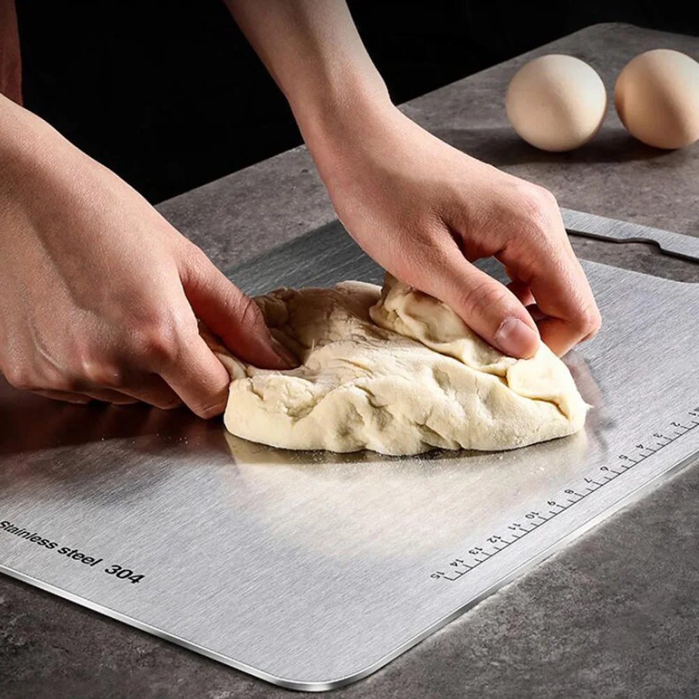 

Stainless Steel Cutting Board Ultra Thin Reversible Bake Chopping Block Kitchen Waterproof Rustproof Storage