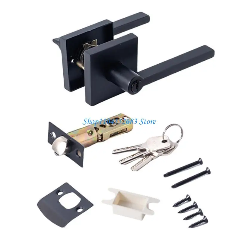 Y6gd maçaneta da porta entrada com fechadura e chave, alavanca segurança, substituição, peça hardware fechadura