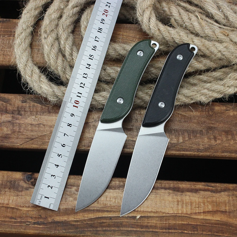 

Small Straight Hunting Knife D2 Steel Fixed Blade Knife High Hardness Linen Handle Kitchen Fruit Knives Multi purpose EDC Tools