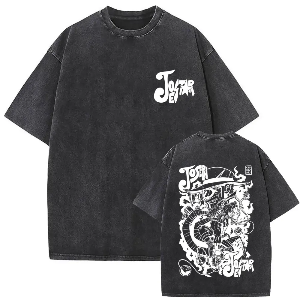 غسلها خمر أنيمي جوجو مغامرة غريبة الجرافيك تي شيرت ديو براندو طباعة تي شيرت الرجال النساء عادية القطن ريترو تي شيرت #2