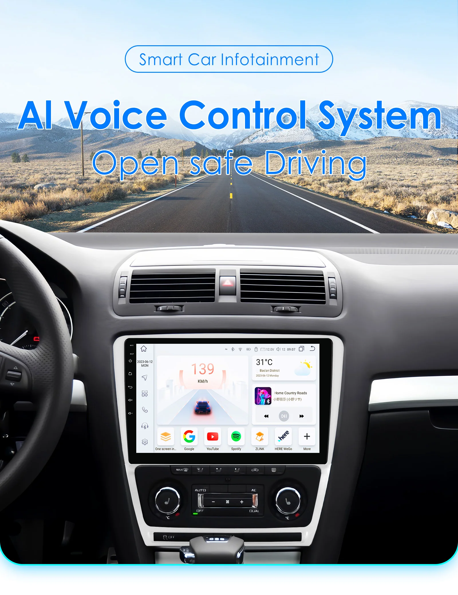 Hizpo 7862 Autoradio für Skoda Octavia 2 2008–2013 GPS Smart Intelligent Systems Autoradio Wireless CarPlay Android Auto WIFI 4G – Detail 4