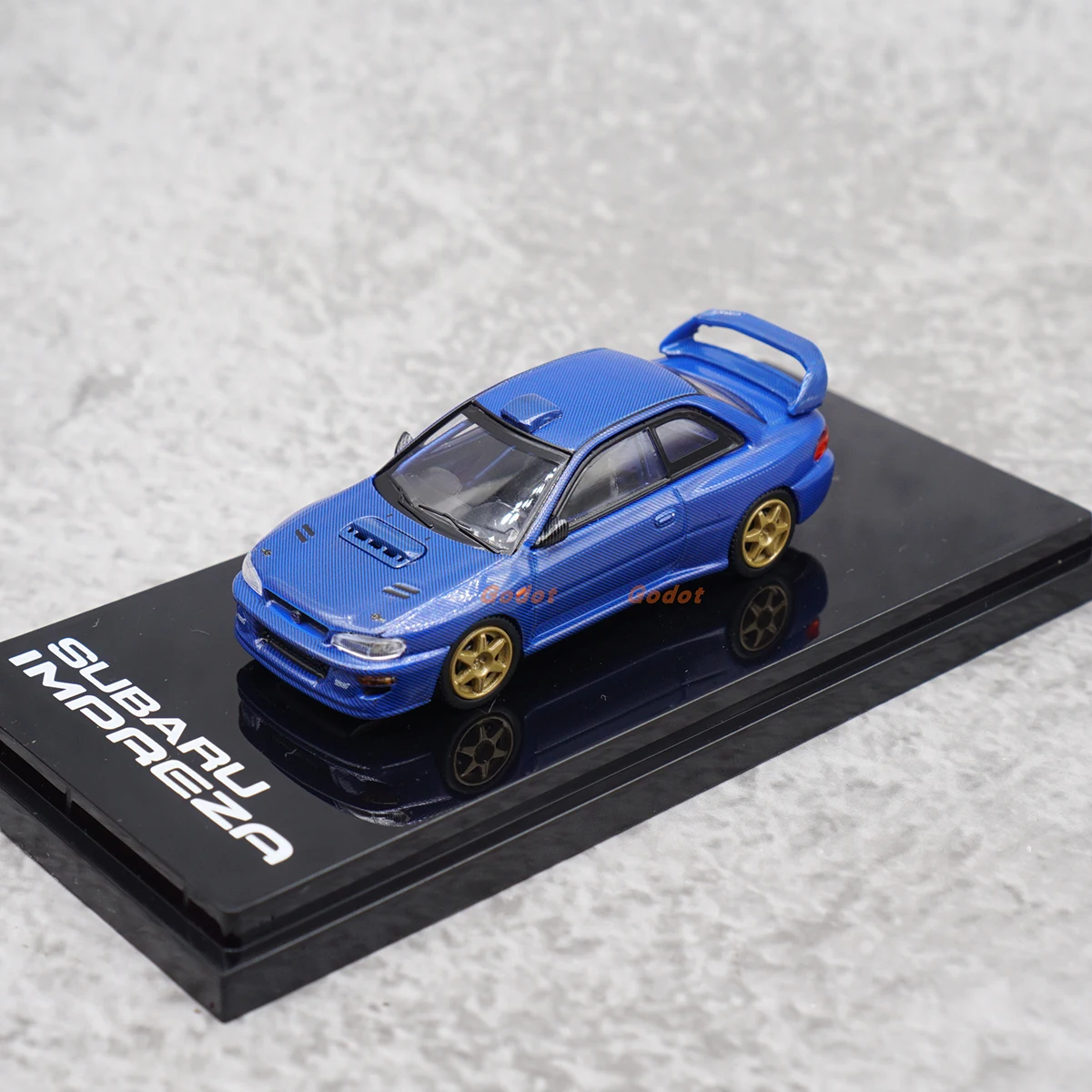 ホビー・ジャパン-1-64スケール-ダイキャスト合金-ブルー-スバル-wrx-gc8-sti-ii-おもちゃ-車-モデル-クラシック-大人向けギフト-記念品-静態ディスプレイ