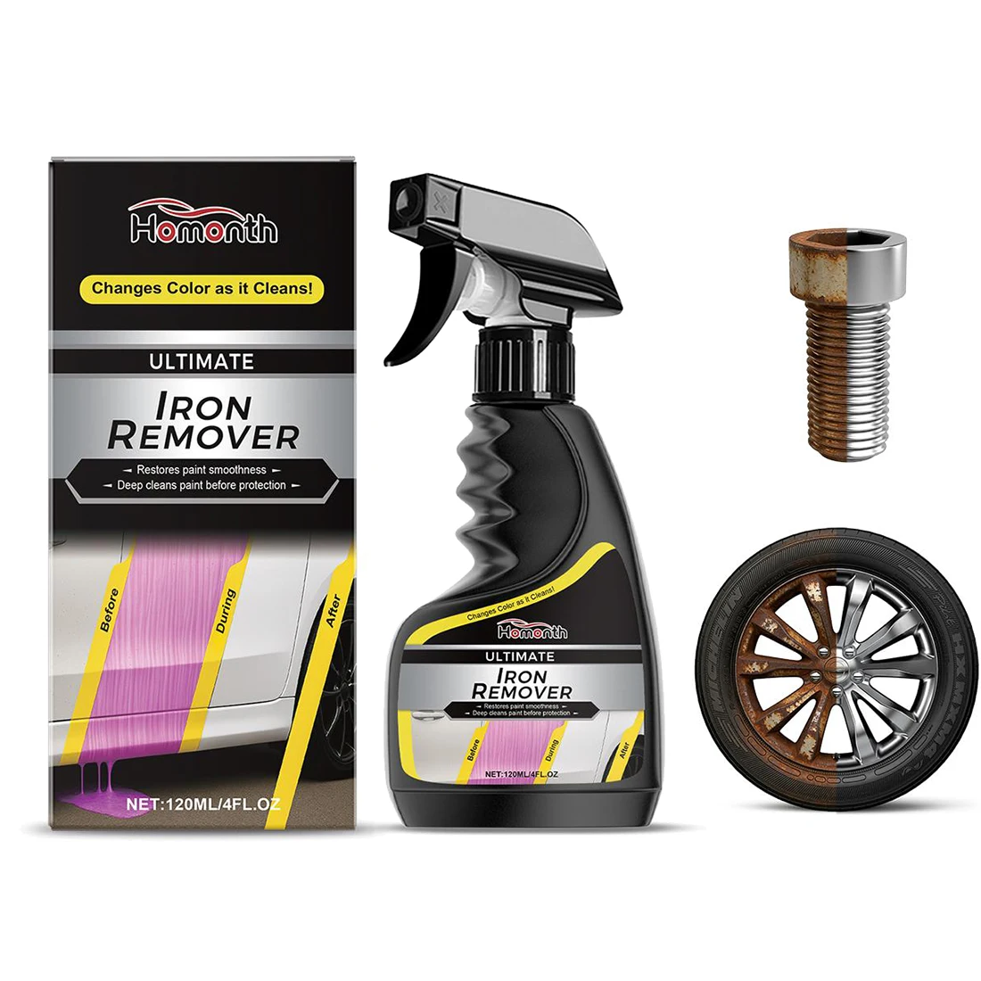

Rust Remover Spray for Metal, Iron Out Rust Stain Remover Heavy Duty Metal Cleaner for Car Detailing Maintenance, Tools, Chains
