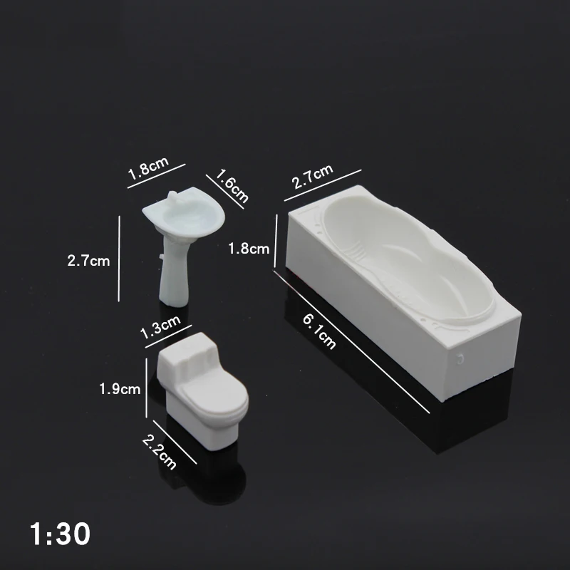 Simulation Scale 1:30 Bathroom Set DIY Handmade Mini Model Kits Indoor Materials Scene Layout of Diorama