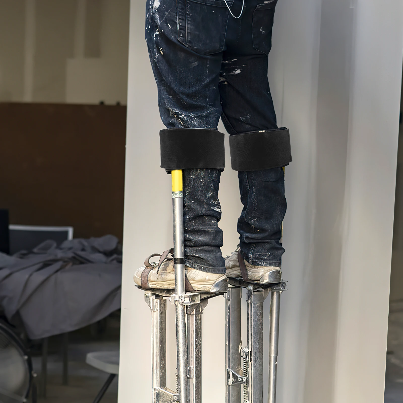 Imagem -02 - Dry Wall Stilt Strap Nylon Drywall Stilt Leg Band Ajustável Wide Padded Substituição de Perna Lavável Pcs
