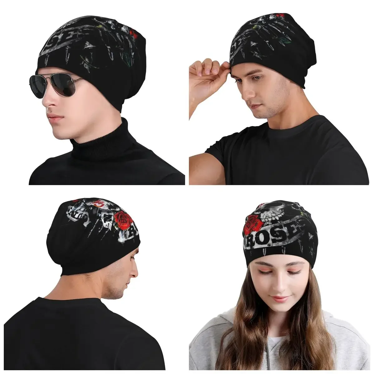 Guns N Roses-gorros de Metal pesado para hombre y mujer, gorro de punto cálido con logotipo de bala, Unisex, para exteriores, Invierno