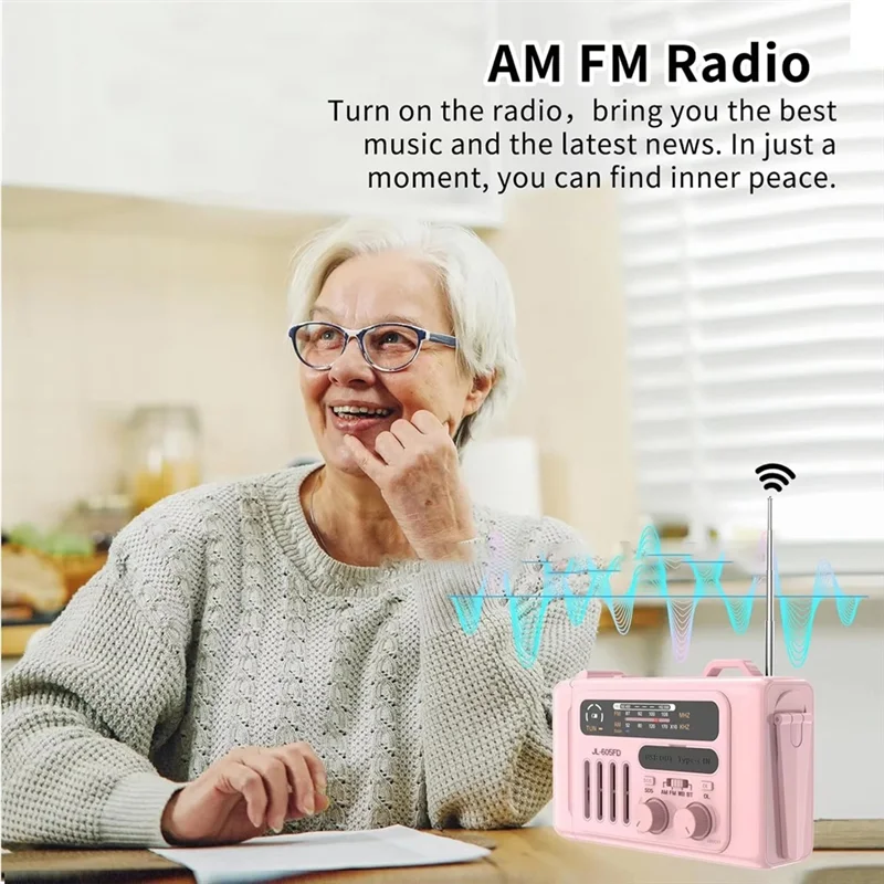 

FFYY-Multifunctional Bluetooth Speakers Solar Hand Crank AM/FM/NOAA Radio Speakers With LED Flashlight And Reading Lamp
