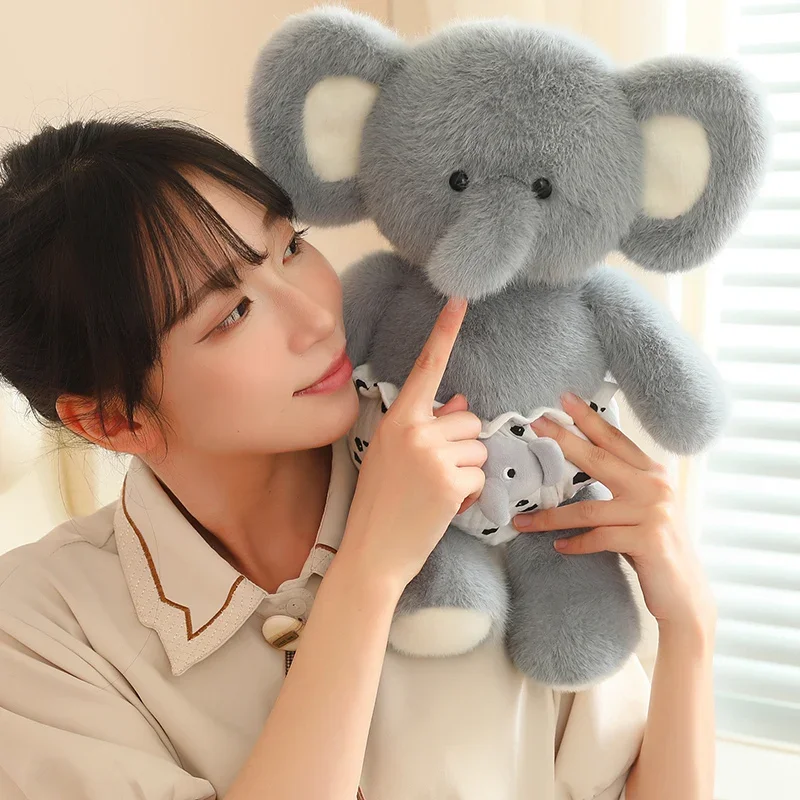 4- Soorten Super Leuke Cartoon Dieren Knuffels Zachte Pluizige Knuffelbare Schapen Doggy Olifant Pop Zachte Warme Metgezel Voor Kinderen