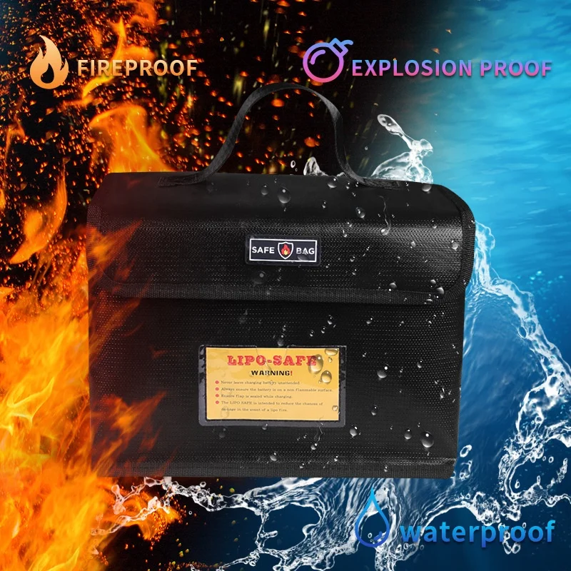 

2PCS Multifunctional 260x180x130mm Nylon Safety Bag Explosion-Proof Waterproof For RC Lipo Battery Charger For Battery Storage