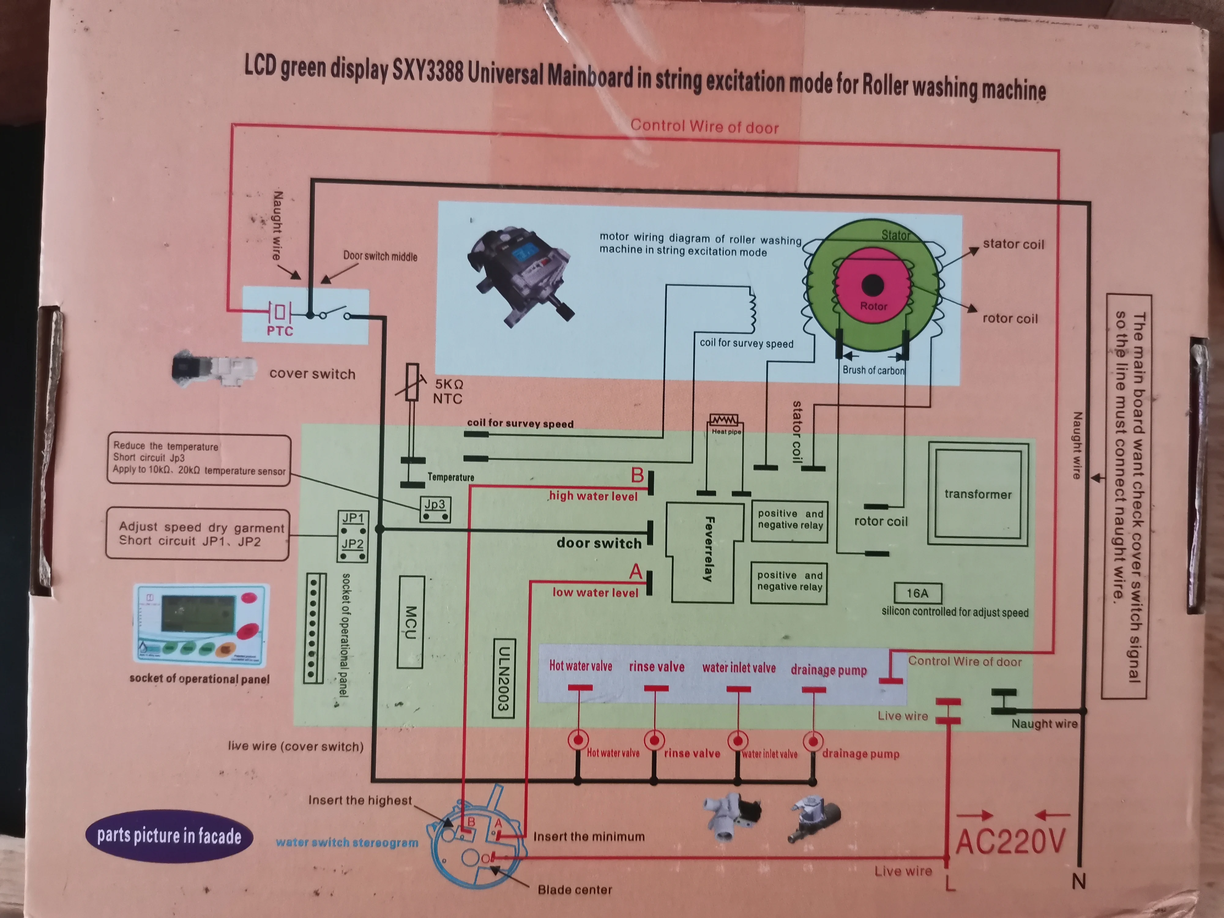 Nuovo set per lavatrice a tamburo piastra universale SXY3388 buon funzionamento