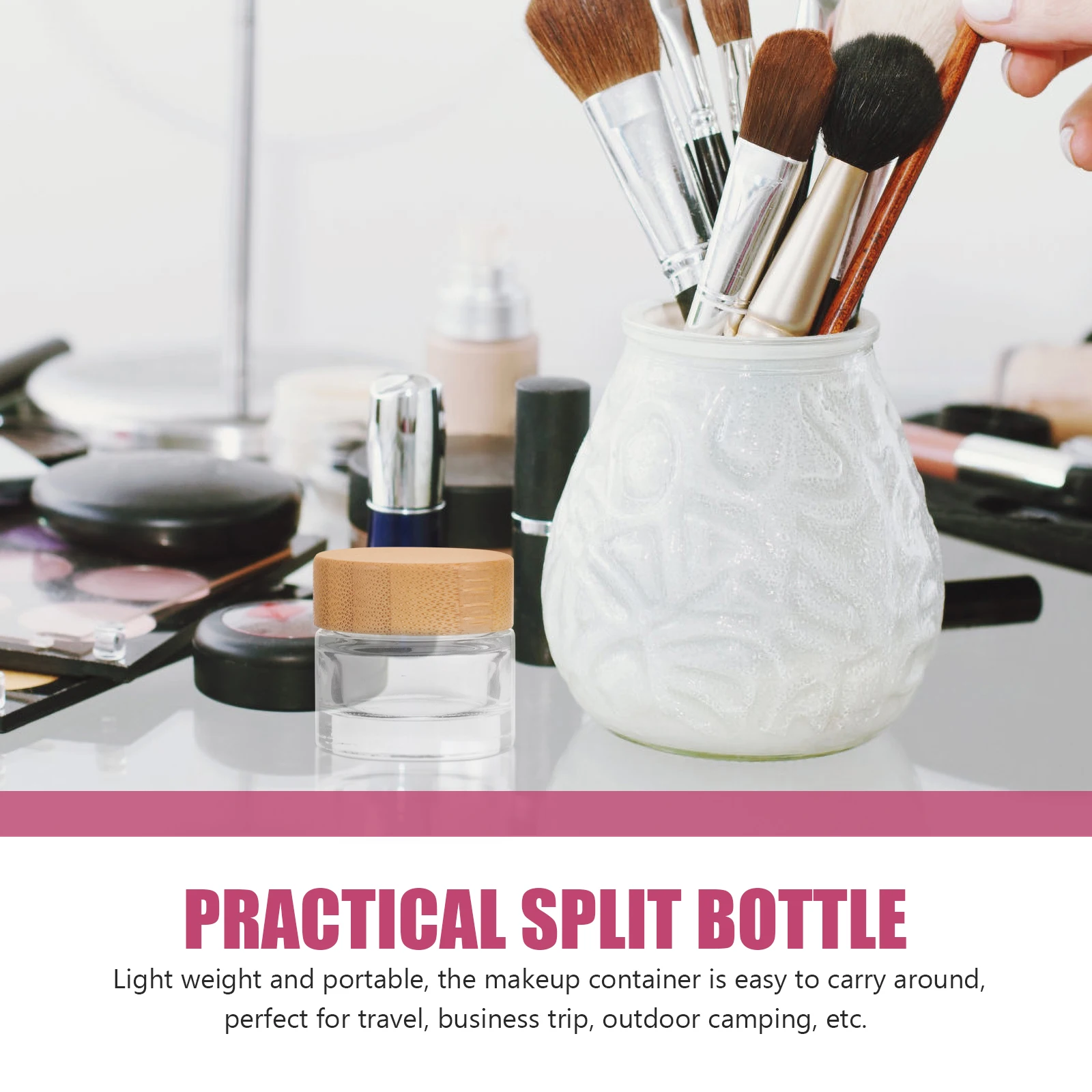 

Refillable Glass Lotion Jars With Wood Lid Small Containers For Travel Skincare Face Moisturizer Body Butter Sample