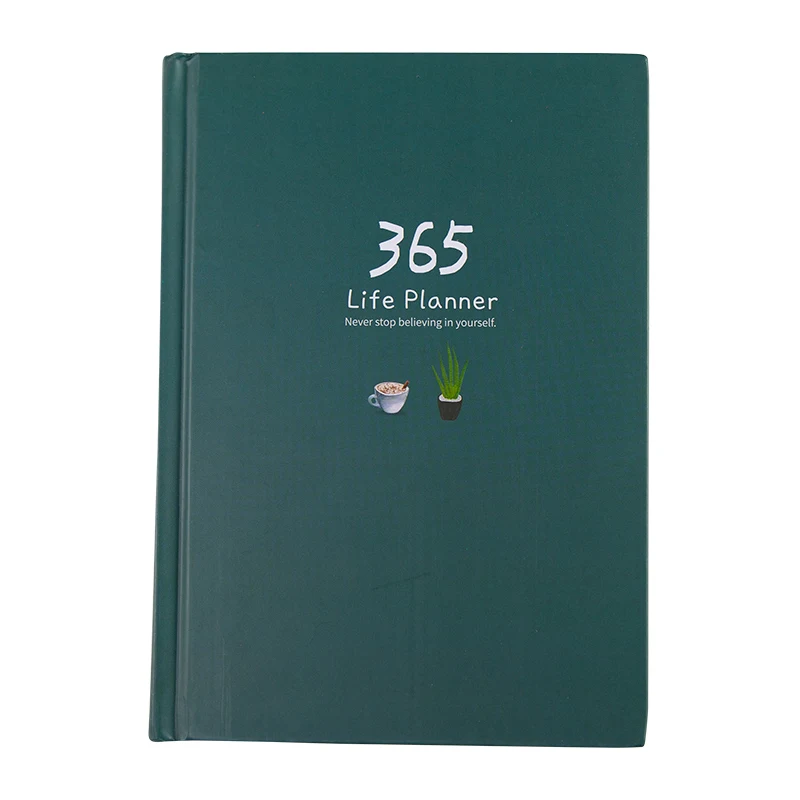 Kleur Binnenpagina: 365 Dagen Dagplan, Handboek, Notitieboekje, Handgetekend Tijdschrift, Studentennotitieboekje