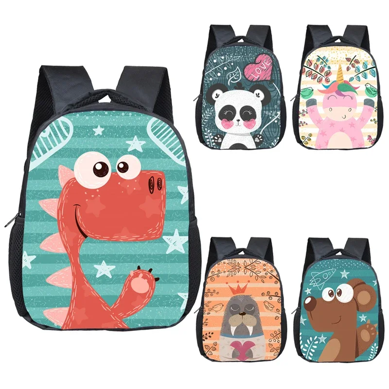 

Kawaii Dino Panda Dog Unicorn Print Backpack Children School Bags Kids Kindergarten Bag for Boys Girls Baby Toddler Diaper Bags