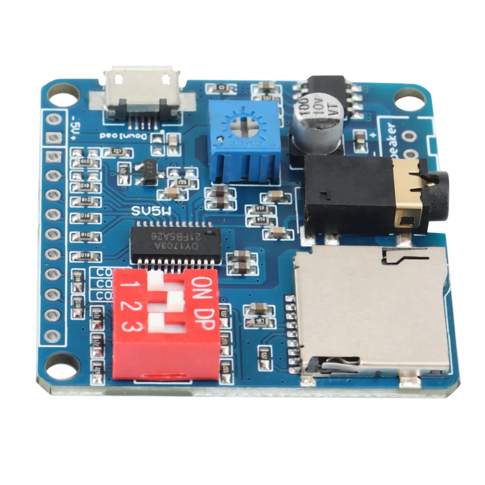X12A-وحدة تشغيل الصوت مشغل MP3 UART I/O الزناد مكبر للصوت فئة D 5 واط 8 متر تخزين DY-SV8F فلاش SD/TF بطاقة لاردوينو