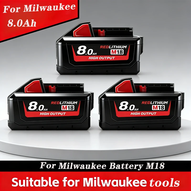 

For Milwaukee M18 FB8 Battery, 18V 8.0Ah Li-ion Battery, Durable Power Source for Heavy-Duty Tools