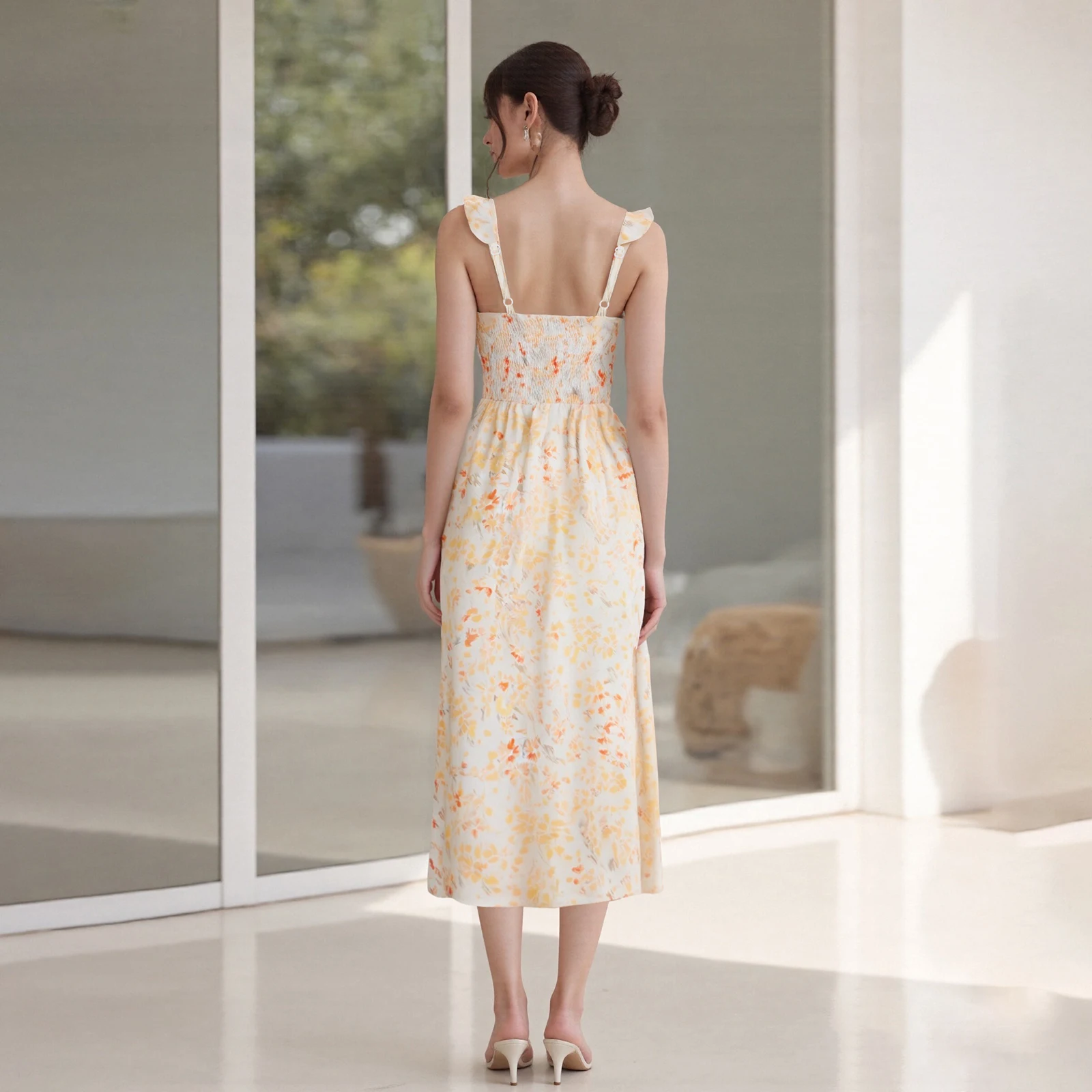 ฤดูร้อนเซ็กซี่ดอกไม้พิมพ์ชุดตัดต่ําสําหรับผู้หญิงแขนกุดBackless Tie-Upด้านหน้ามินิเดรสBoho Beach Lady vestidos