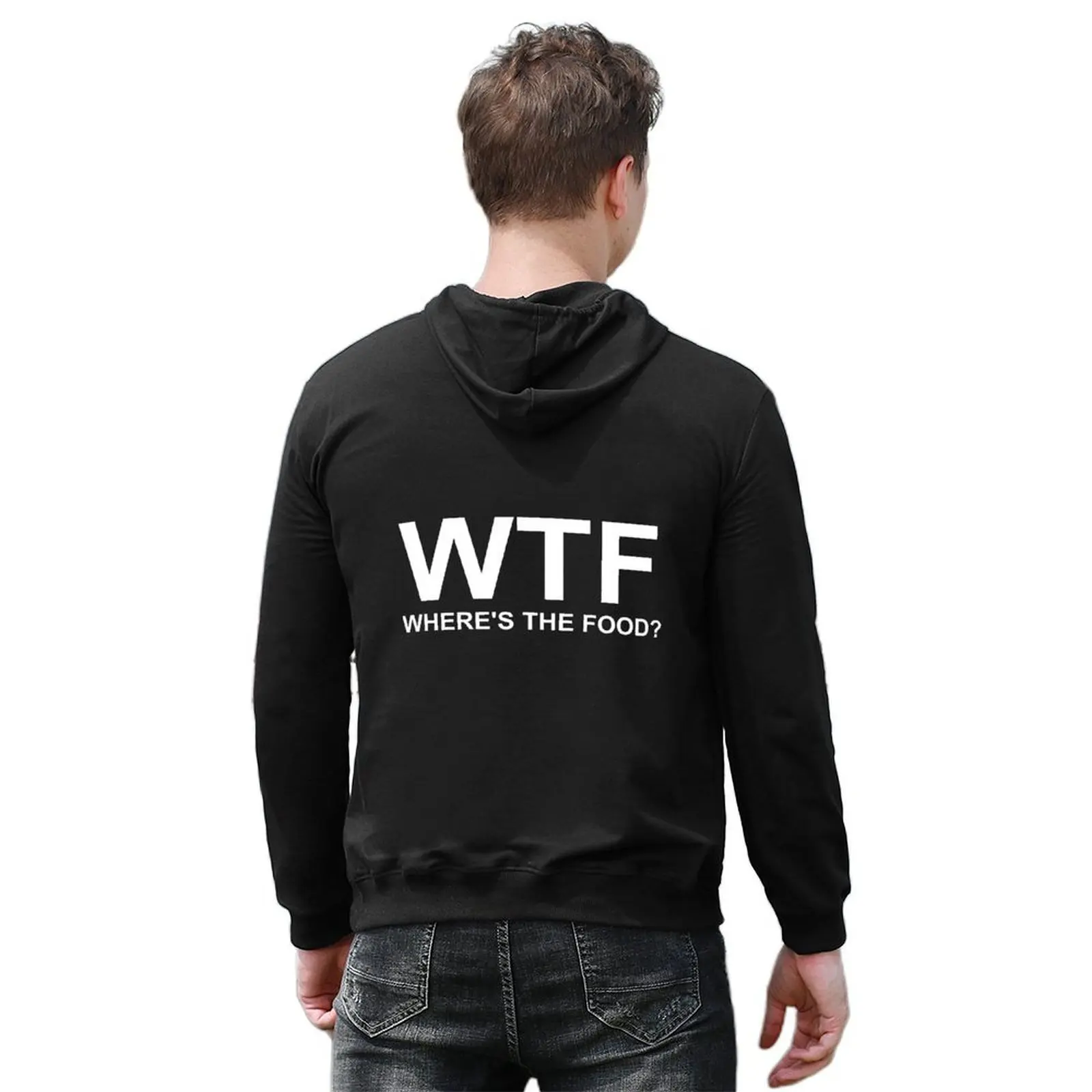 WTF - أين الغذاء؟ هوديي ملابس الكورية نمط الرجال ملابس الخريف الملابس النمط الياباني هوديي المتضخم