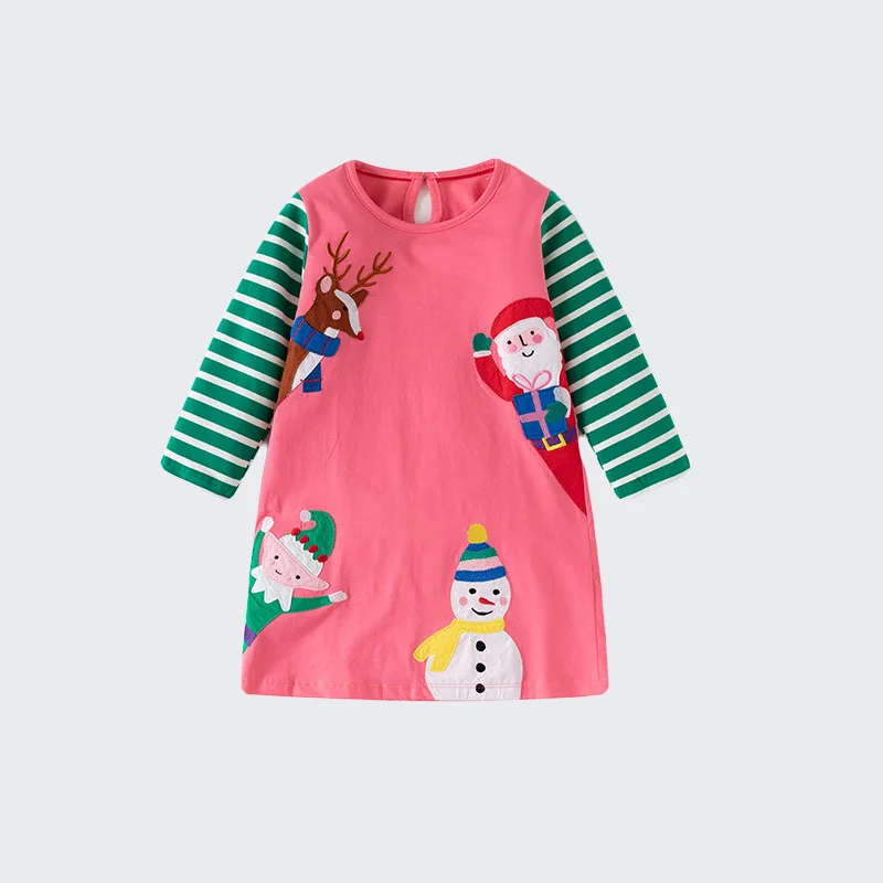 

Spring and Autumn Girls' Long Sleeve Dress New Style Girls' Dress Christmas New Year Festive Girls' Dress
