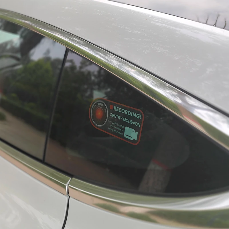 Tesla Model3/Y/S/X Sentinel Mode Car Sticker Warning Modification Interior Decoration Anti-theft Sticker Car Letter Sticker