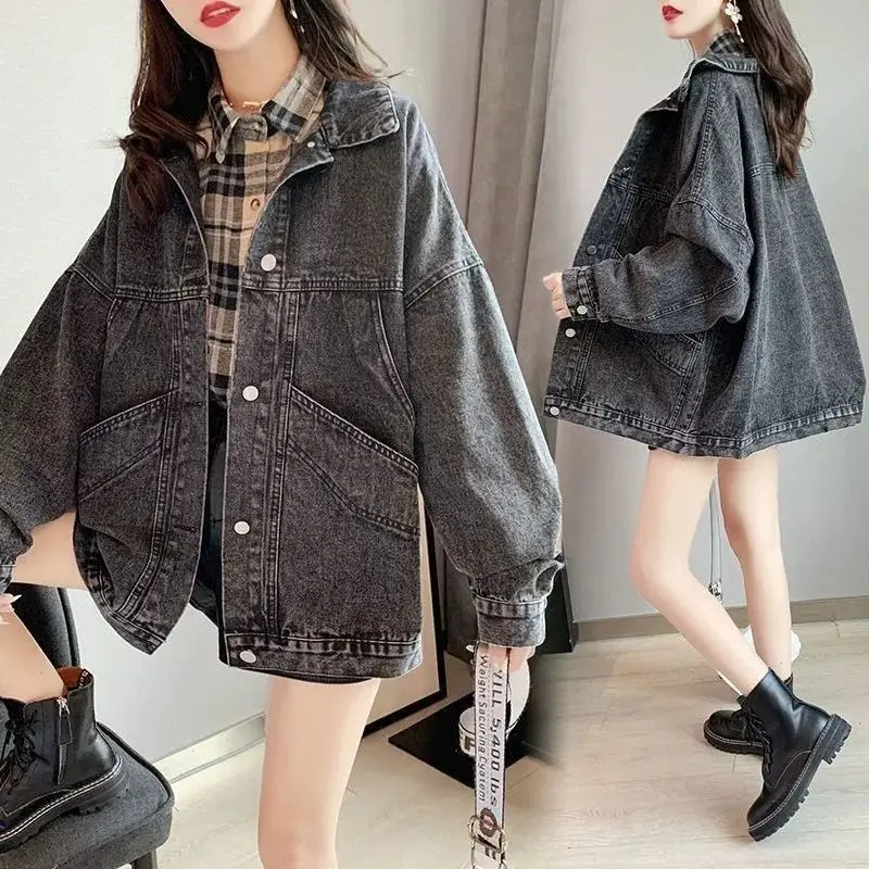 

Coat Denim Blue Winter Womens Spring Youth Tweed Belted Matching Festival Layered Lacework French Style Raglan Sashes Jackets BF