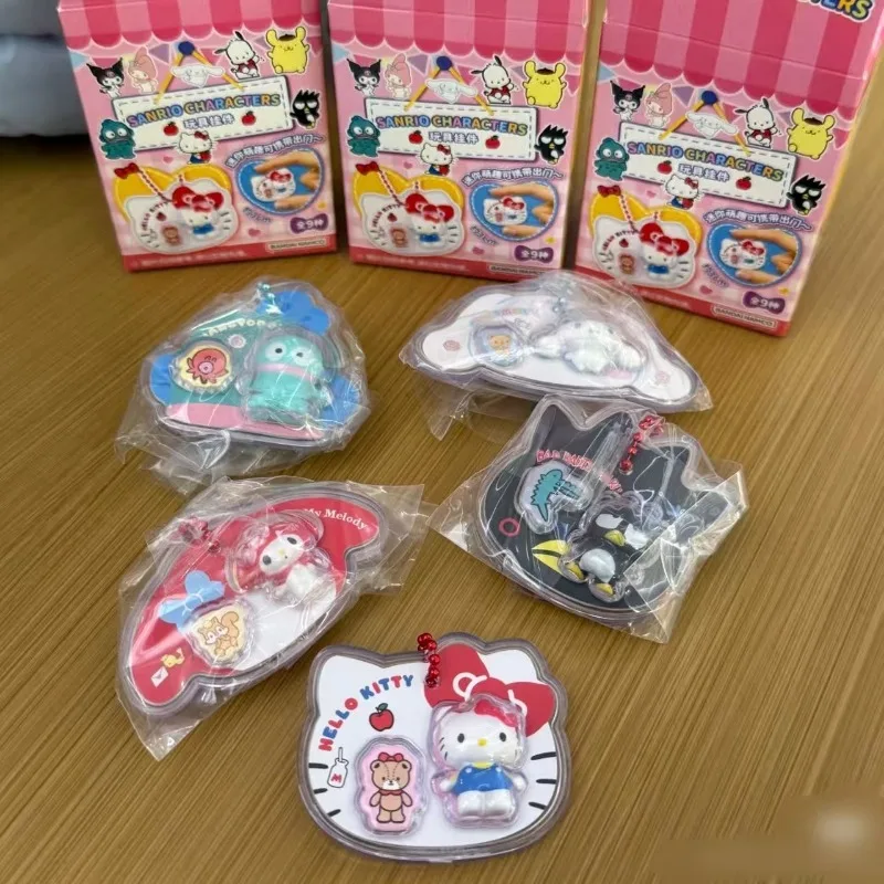 Anime Figure Hello Kitty Mymelody Kuromi Blind Box Toy Pearl Chain Ornament Cute Doll Model Collection Pendant Gifts view 2